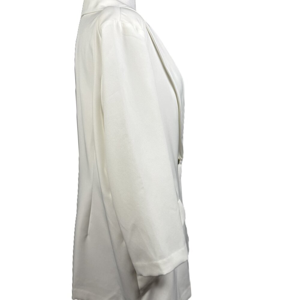 Carol Wren White Chic Tailored Blazer Size XL with Gold button - Picture 4 of 7
